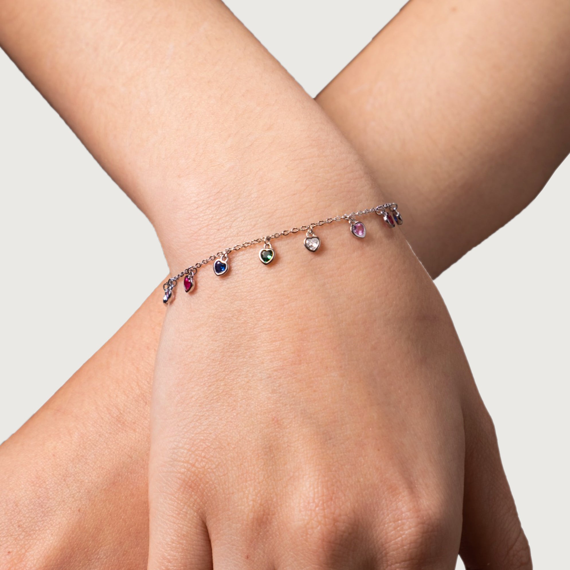Bracciale con Cuoricini Colorati