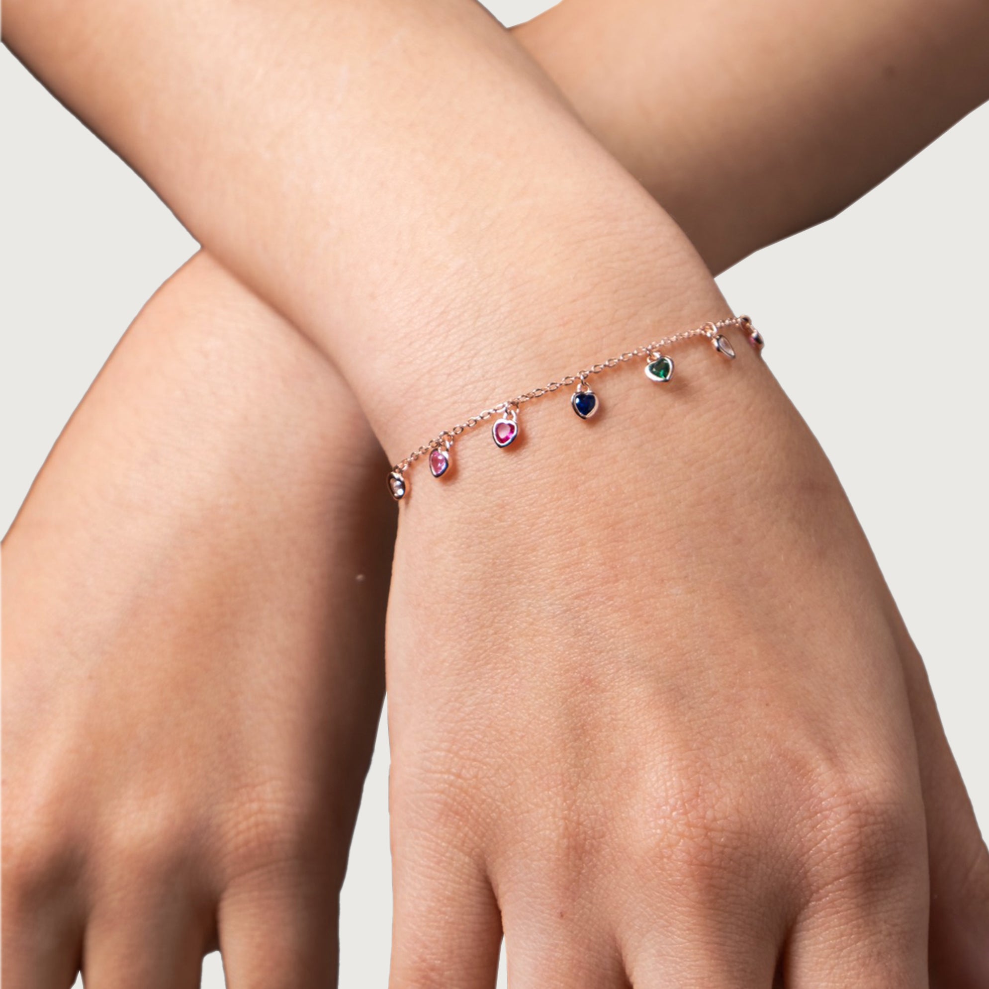 Bracciale con Cuoricini Colorati