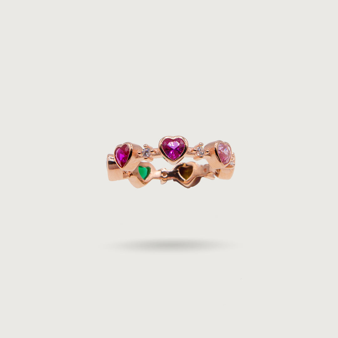 Anello cuori colorati e luci