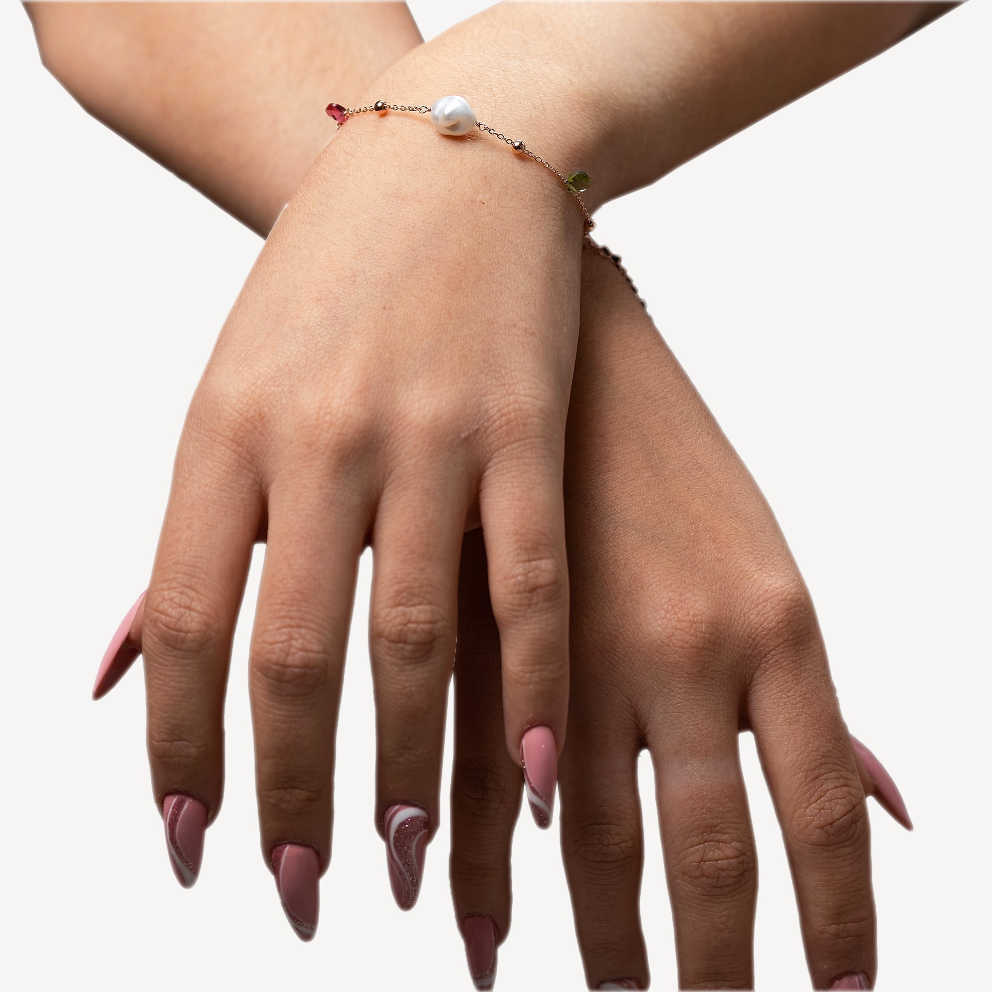 Bracciale Perla Barocca e Tormaline