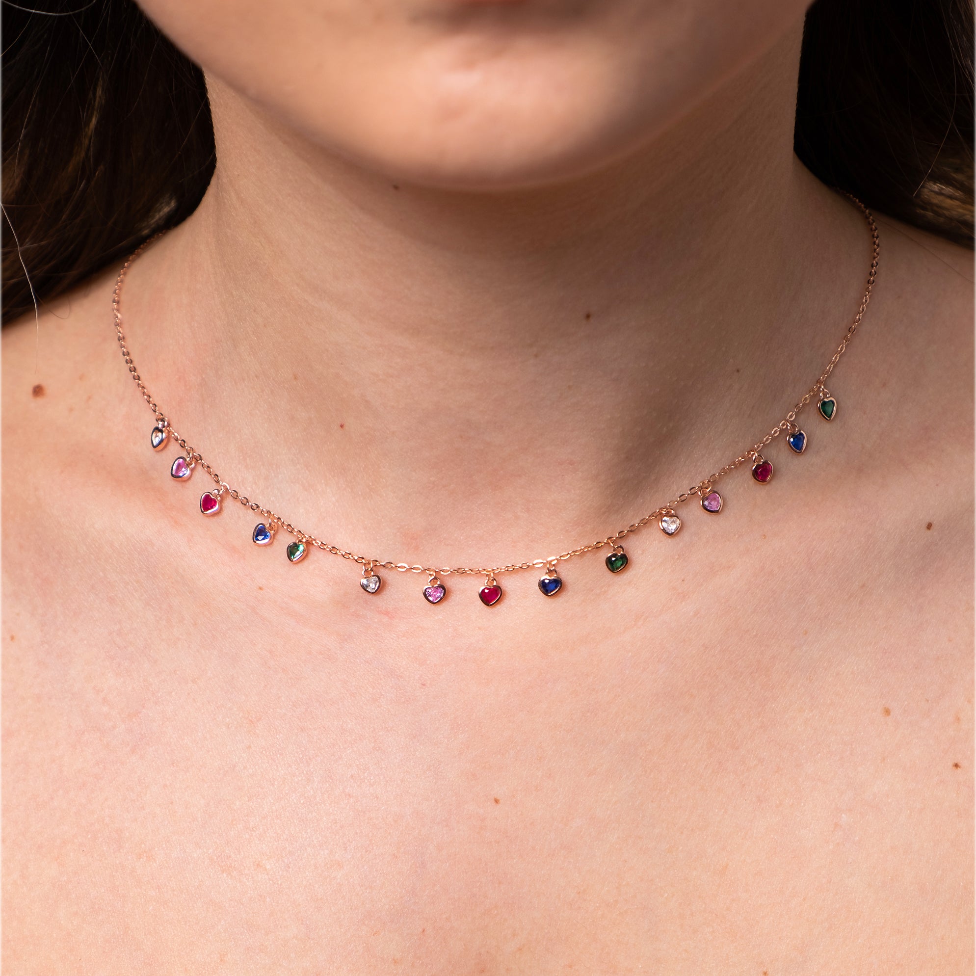 Collana con Cuoricini colorati